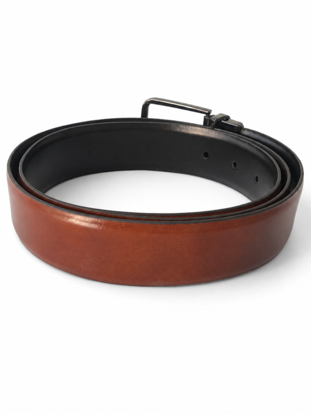 TT.BAGATT Black/Light Brown Italian Leather Reversible Belt
