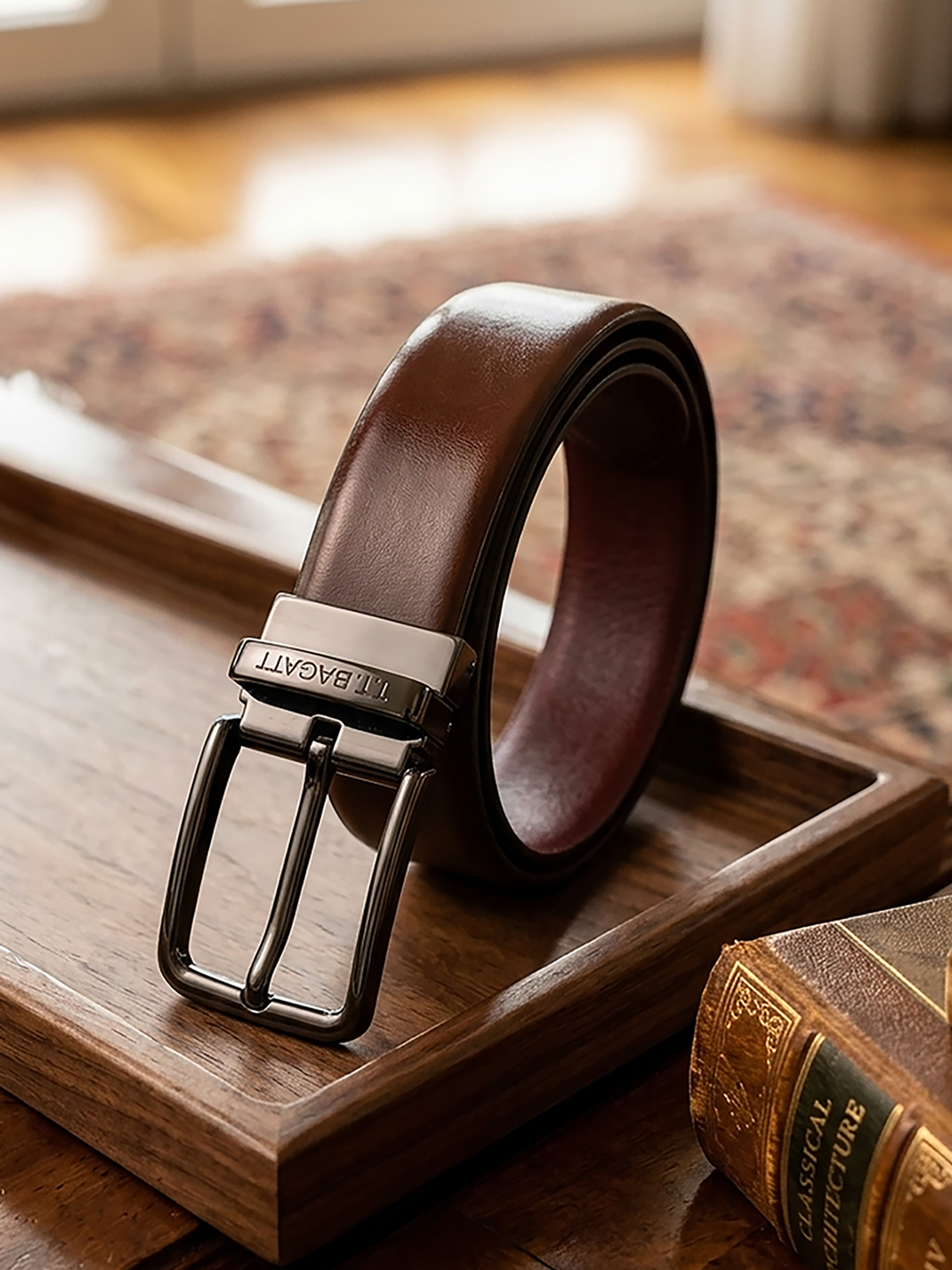 TT.BAGATT Brown/Light Brown Italian Leather Reversible Belt