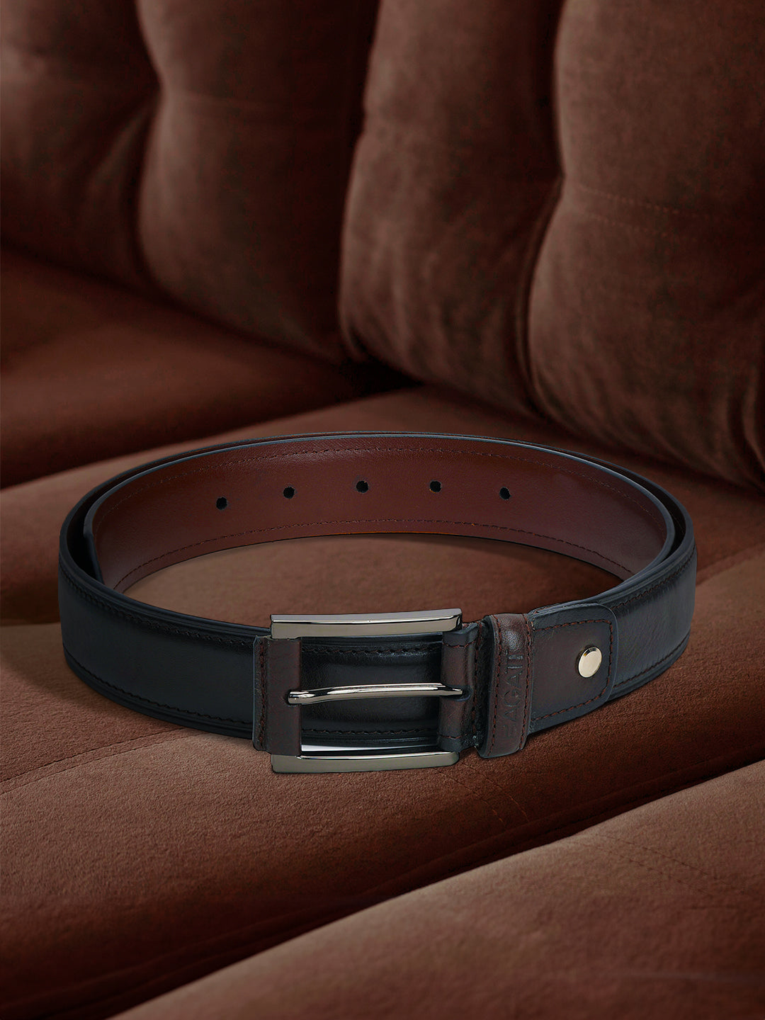 BAGATT Dark Brown Non-Reversible Leather Belt