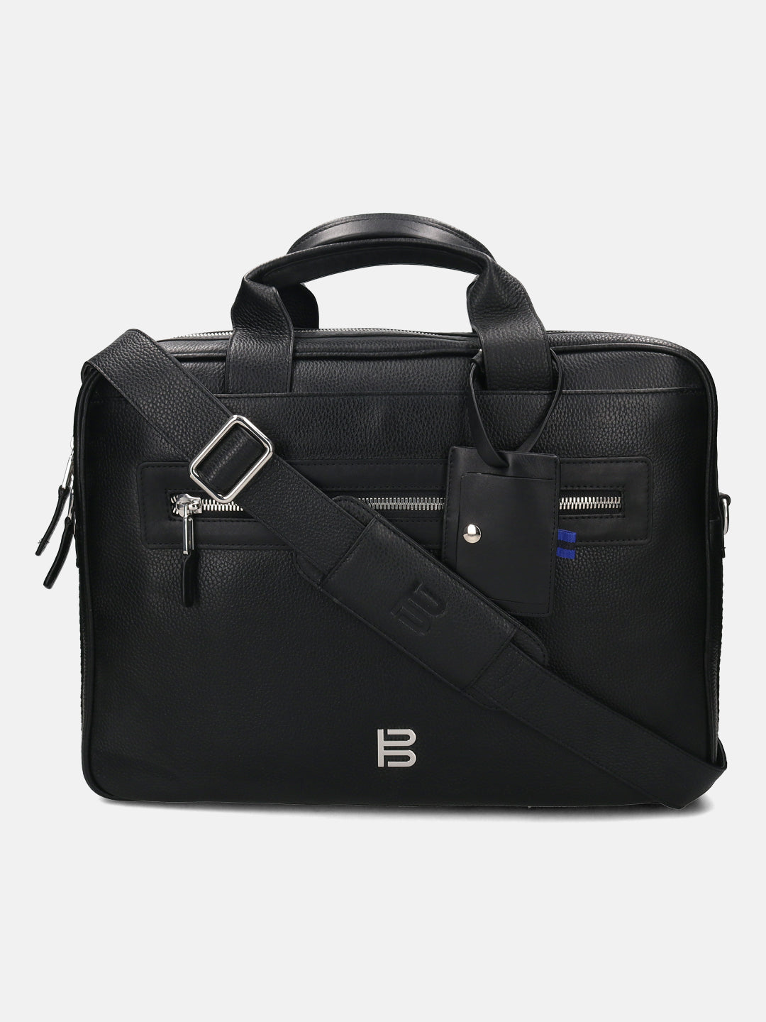 BAGATT Black Wax Leather Laptop Bag
