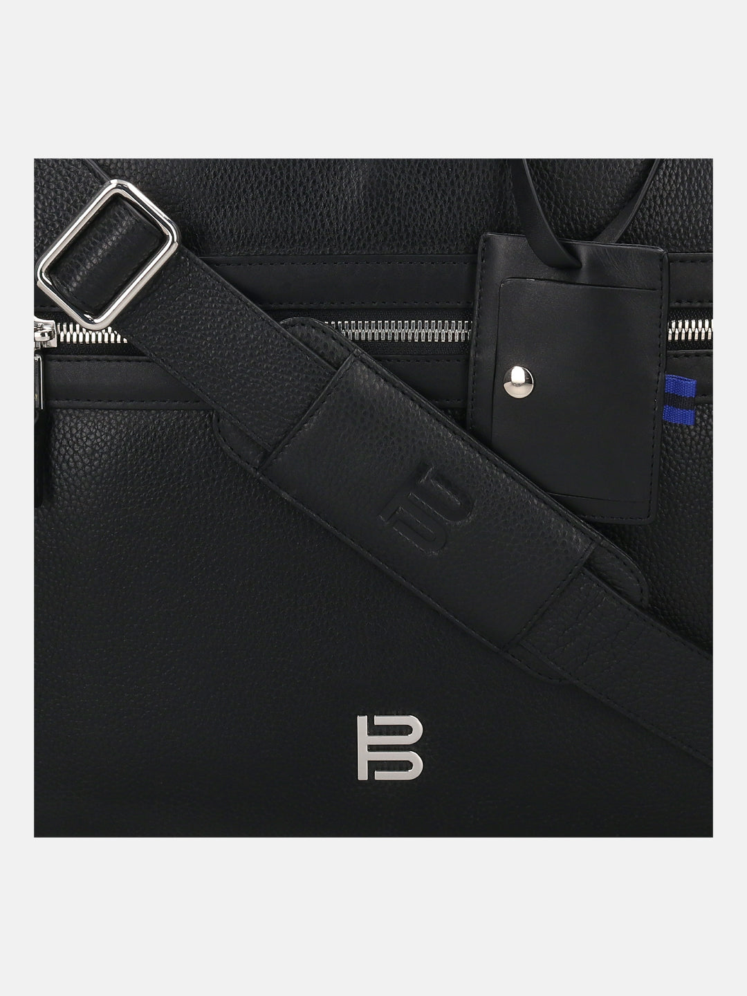 BAGATT Black Wax Leather Laptop Bag