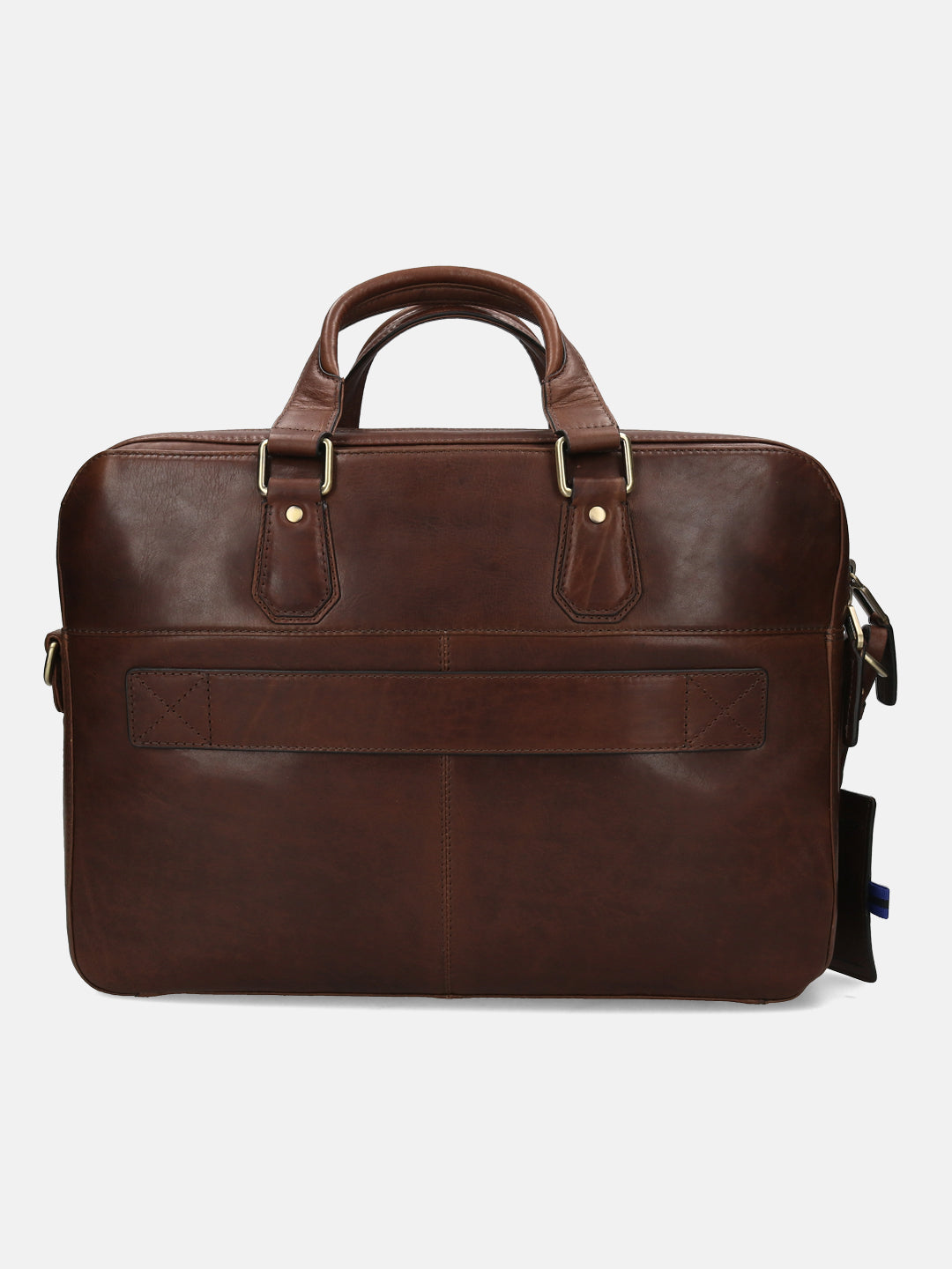 BAGATT Dark Brown Oily Roma Leather Laptop Bag