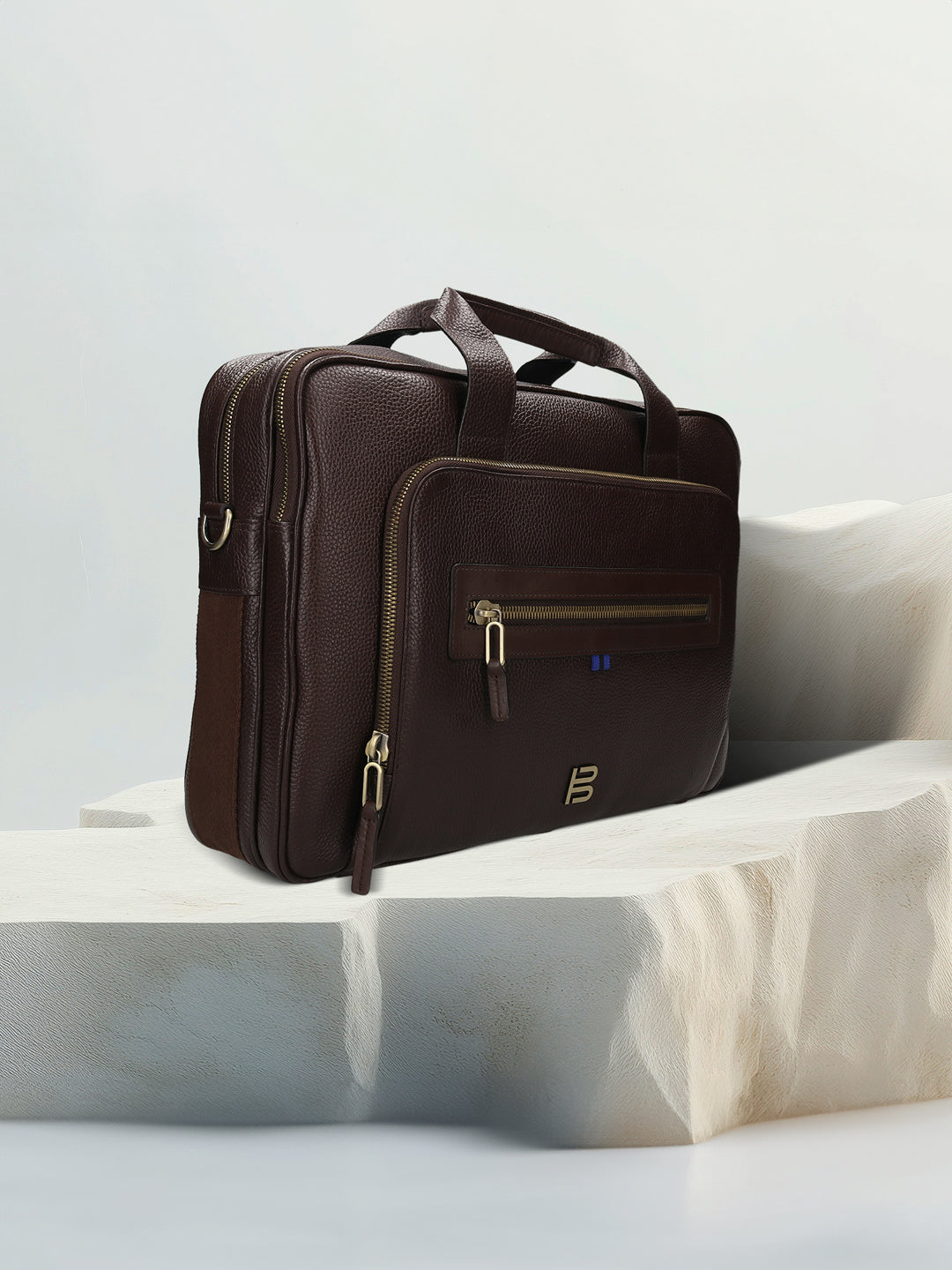 BAGATT Dark Brown Wax Leather Laptop Bag