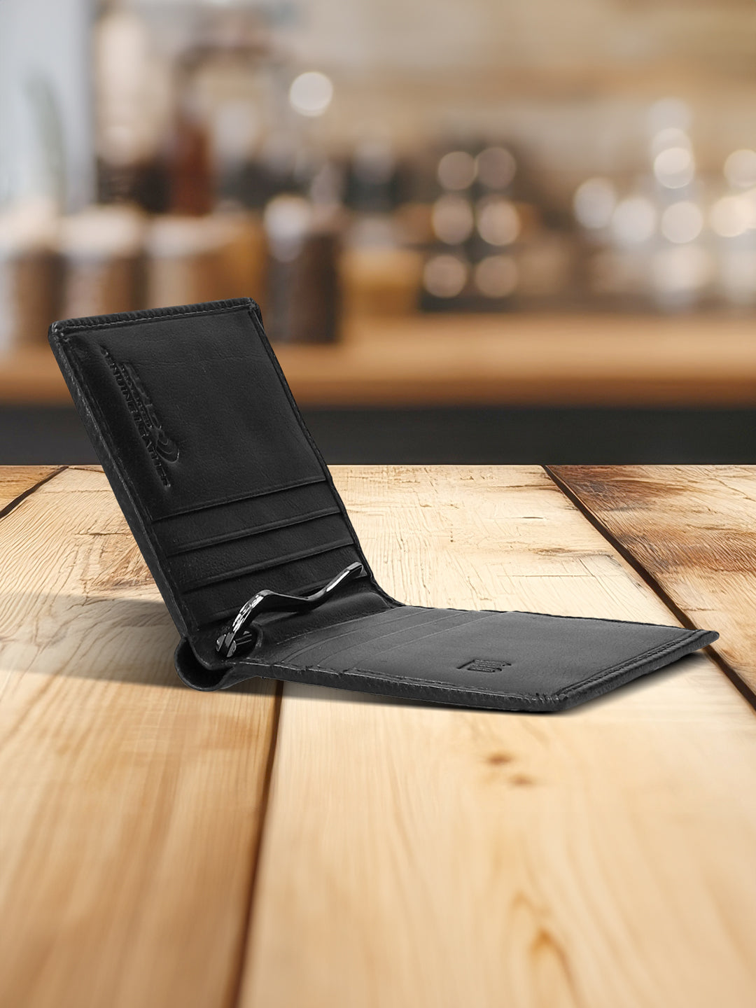 BAGATT Black Tanned Leather Money Clip