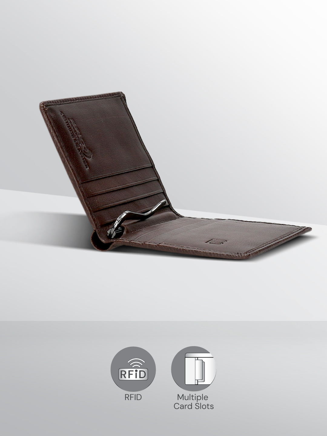 BAGATT Brown Tanned Leather Money Clip