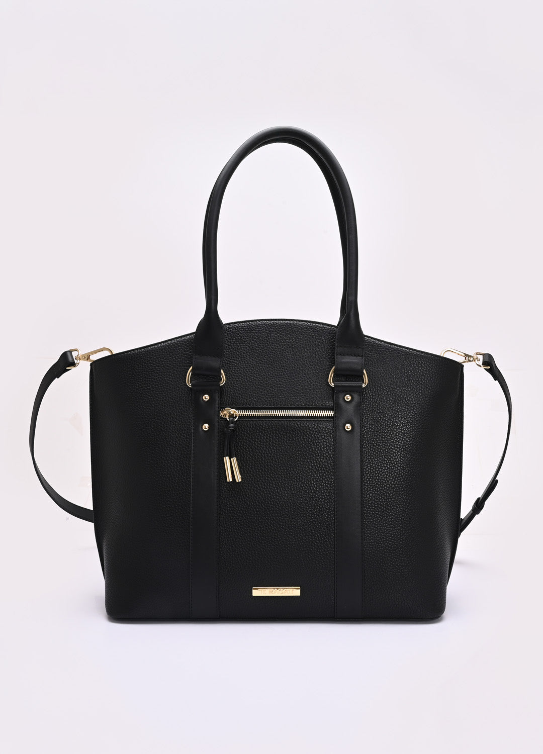 TT.BAGATT Black Wax Leather Tote Bag Handbags