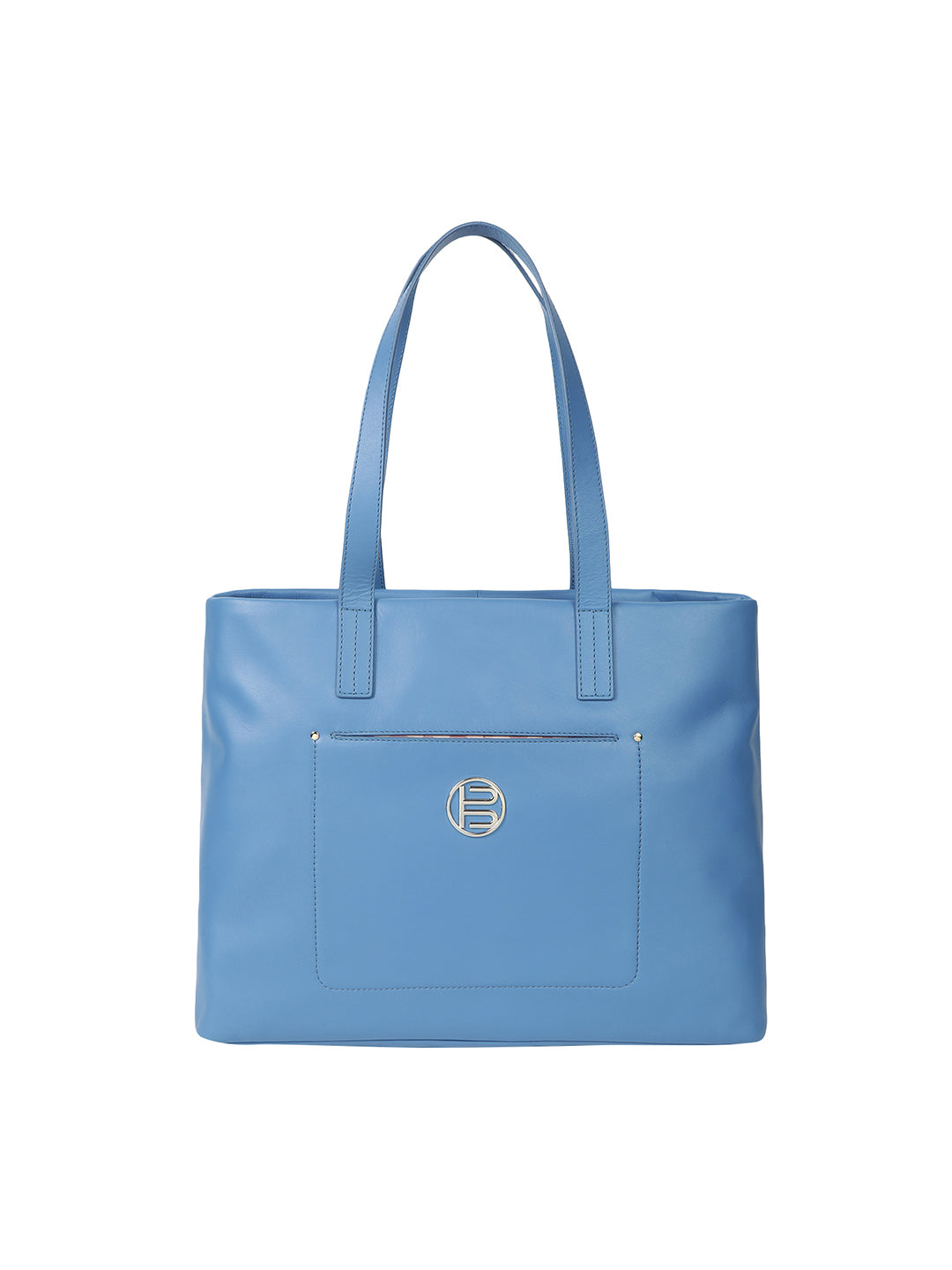 Veneto Blue Leather Tote Bag