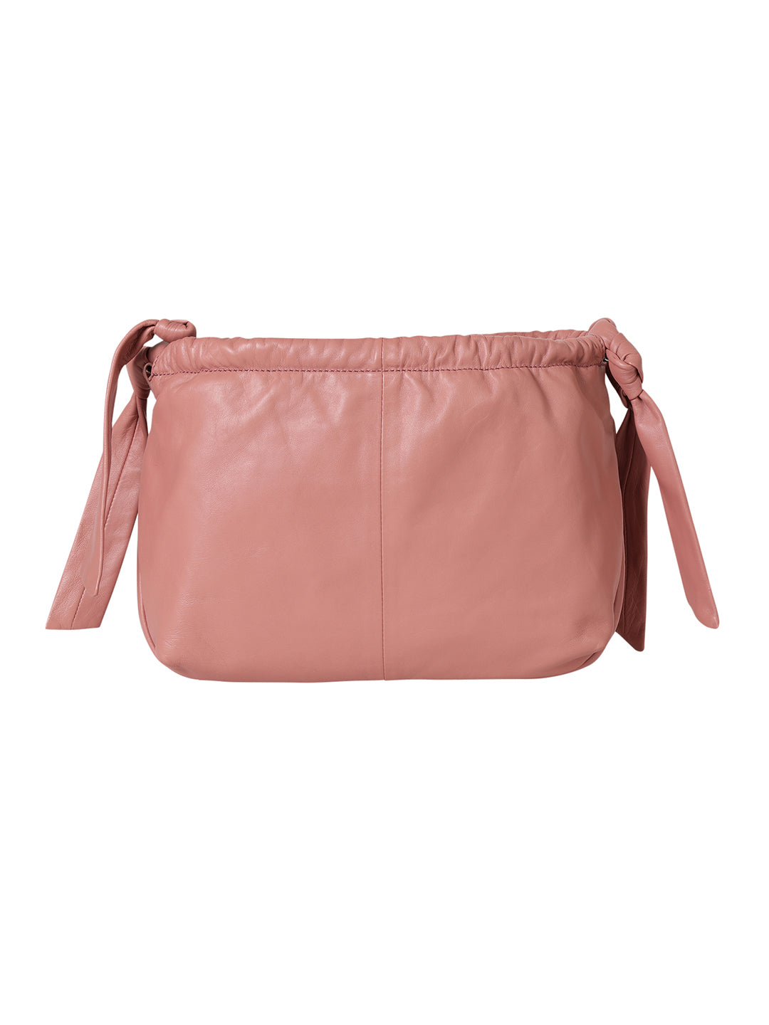 Solza Pink Leather Knotted Shoulder Bag
