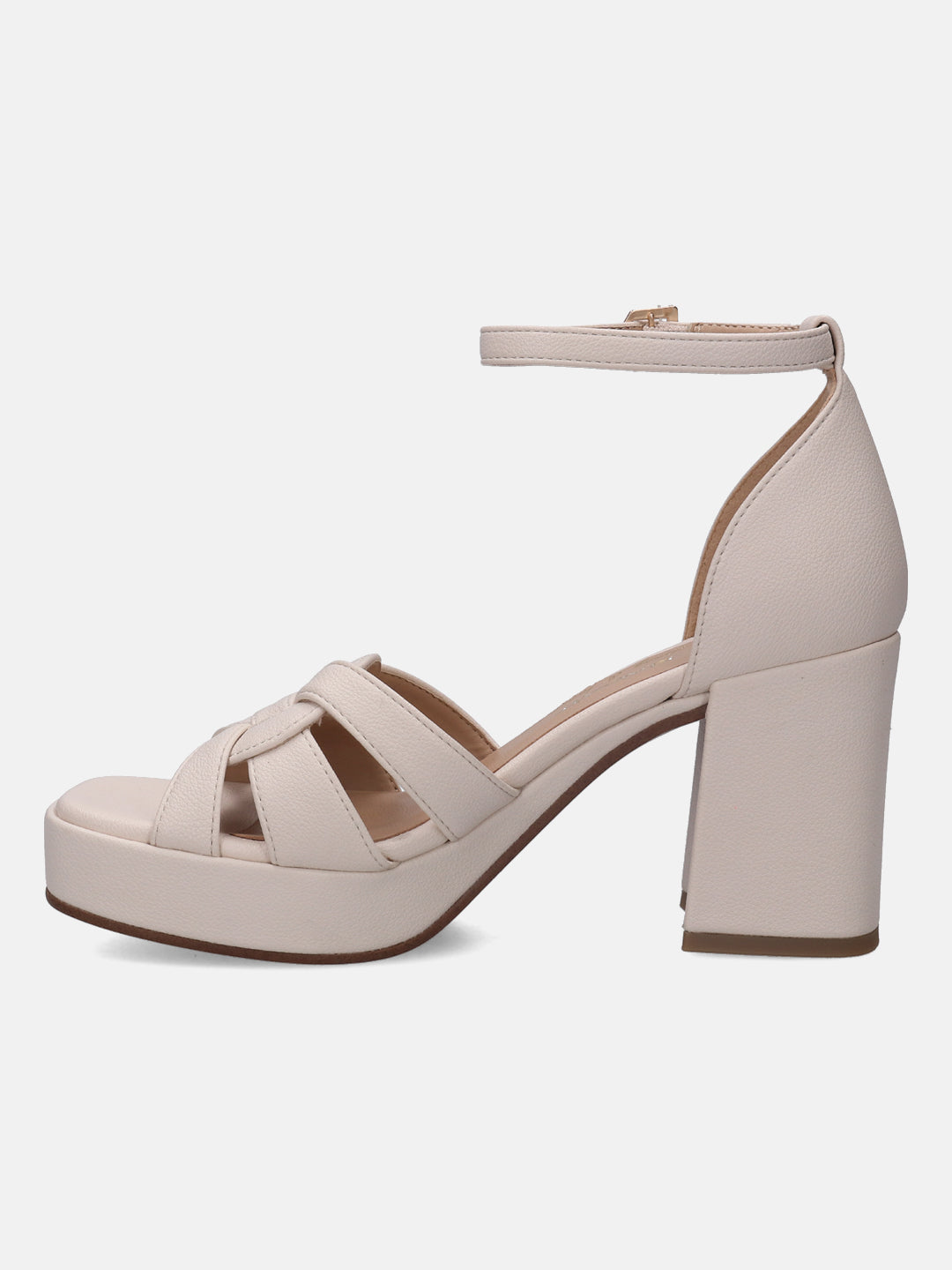 Beige discount block heels