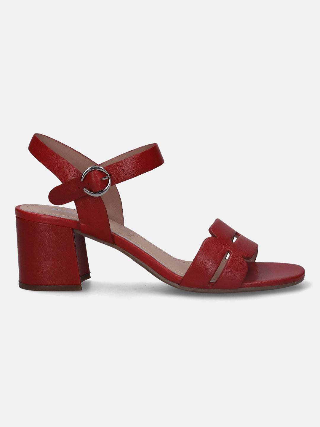 AUGE ankle strap Red heels suede
