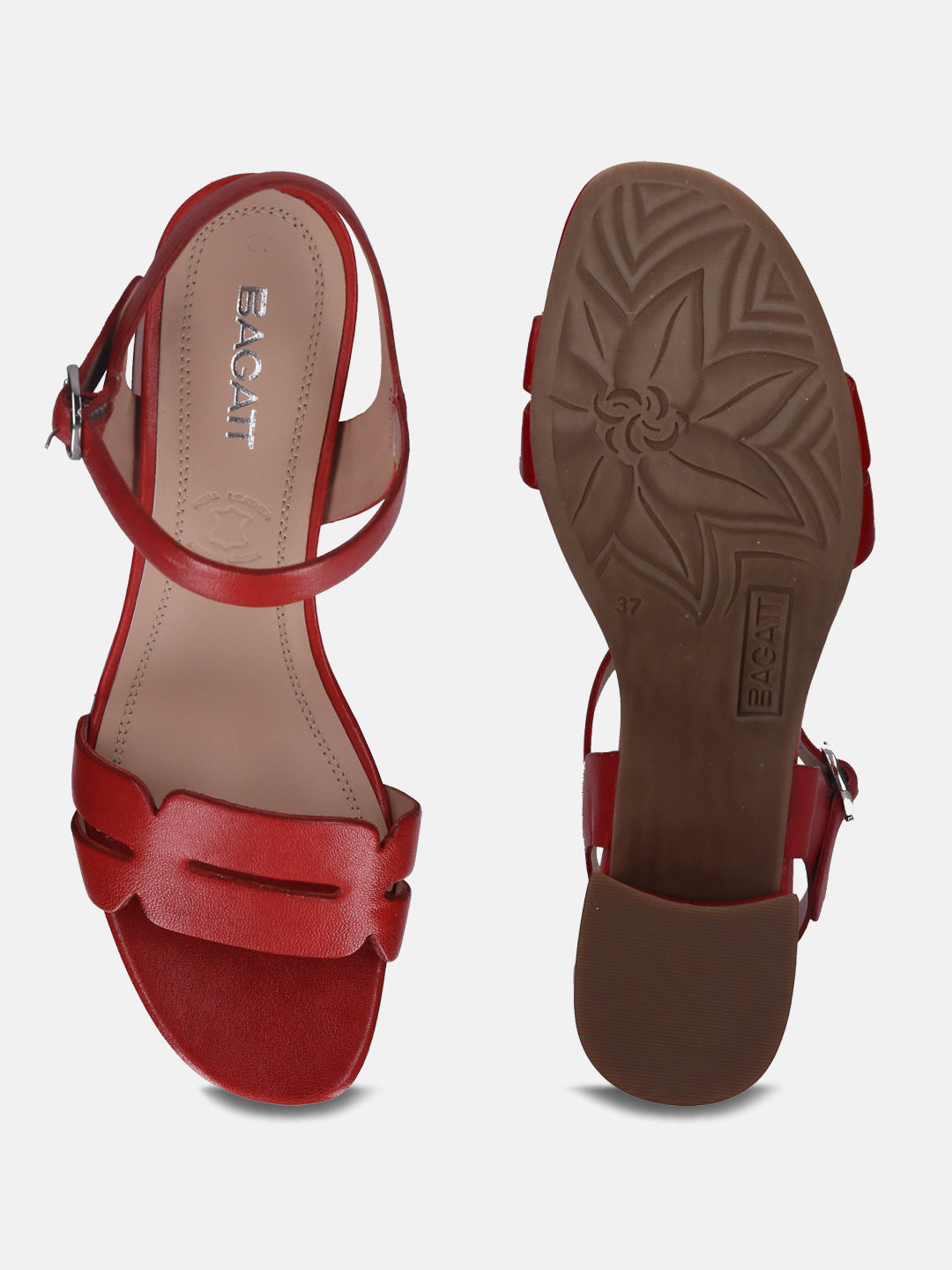 Vaiana Red Block Heels - BAGATT