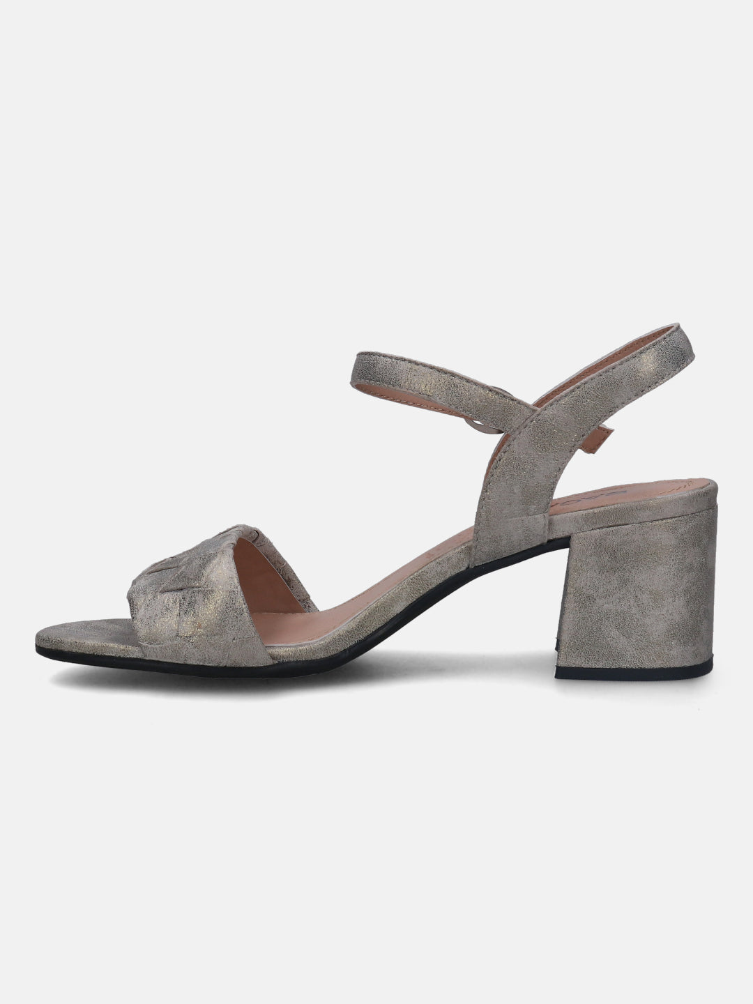 Grey discount block heels