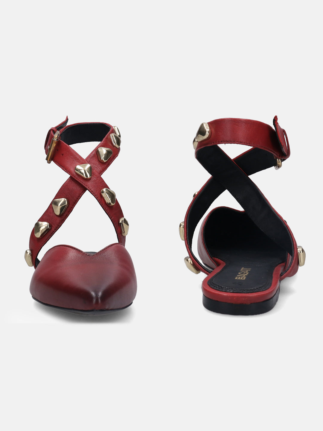 Tabea Red Flat Sandals - BAGATT