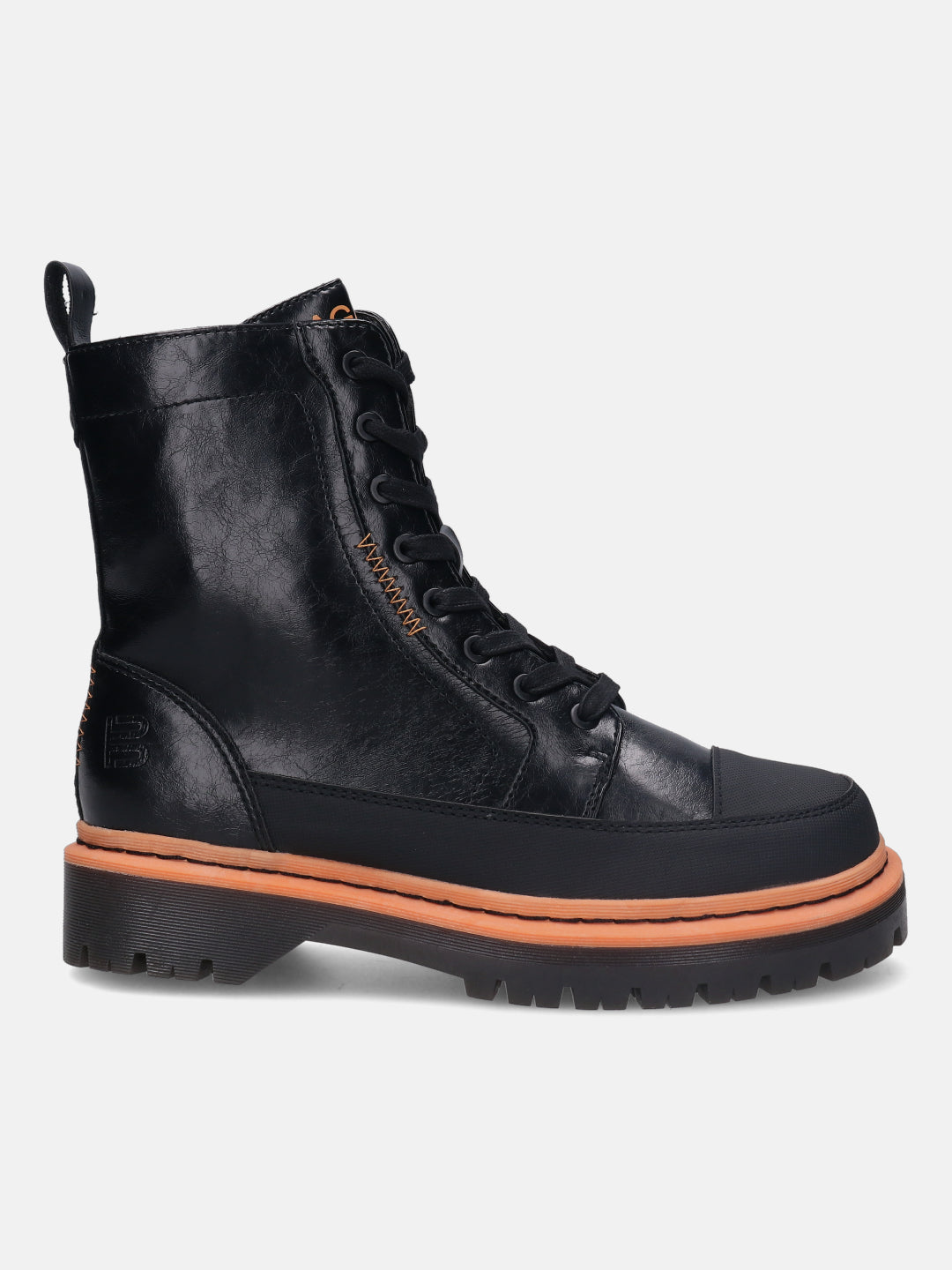 Big Black & Orange Ankle Boots - BAGATT