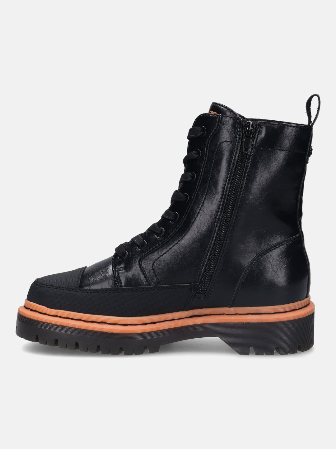 Big Black & Orange Ankle Boots - BAGATT