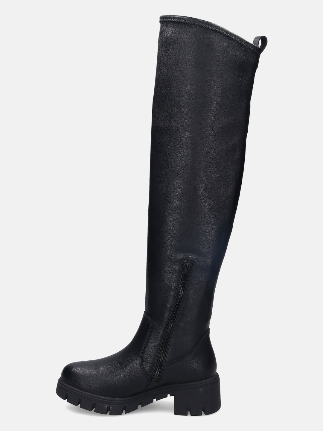 Elara Black Thigh-High Boots - BAGATT