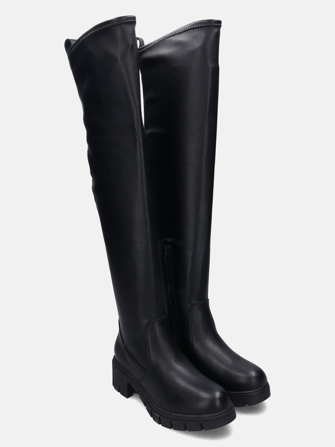 Elara Black Thigh-High Boots - BAGATT