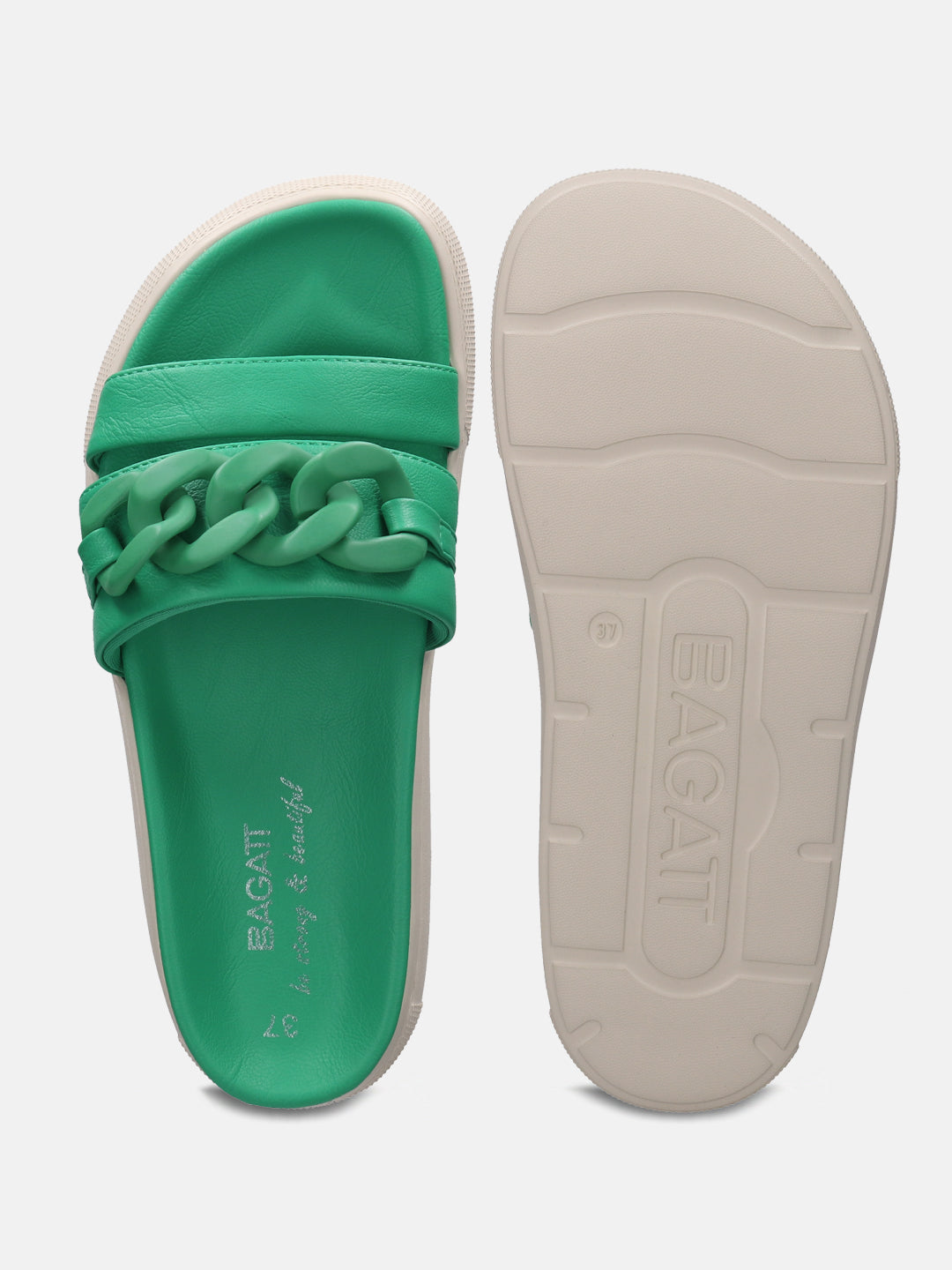 Dalia Green Flatform Sandals - BAGATT