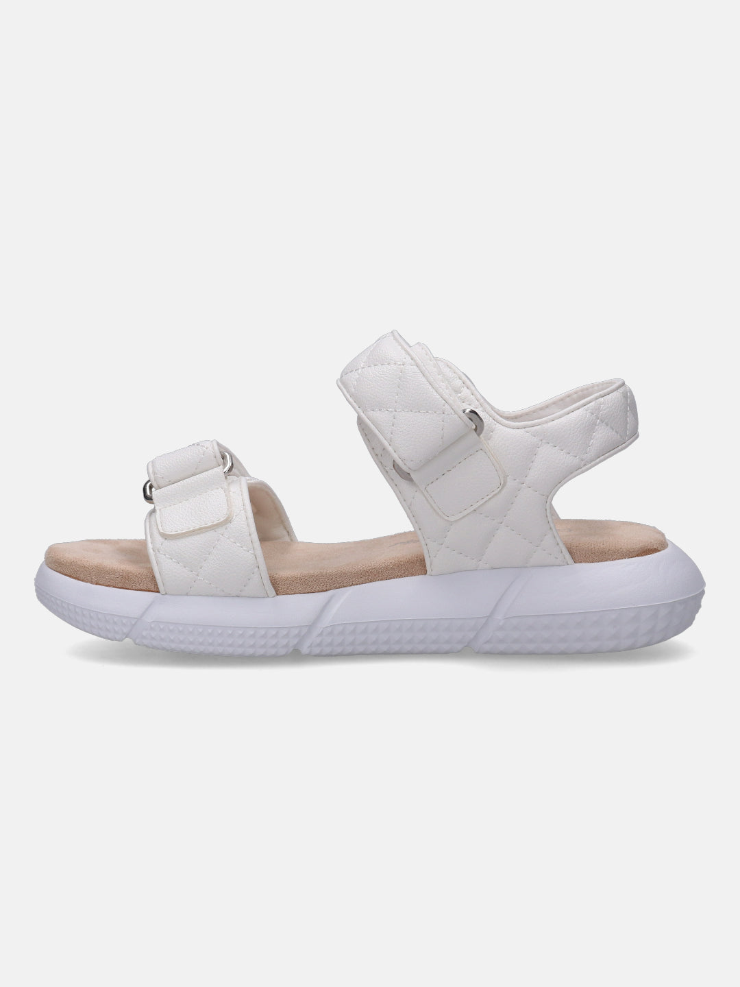 Jersey White Flatform Sandals - BAGATT