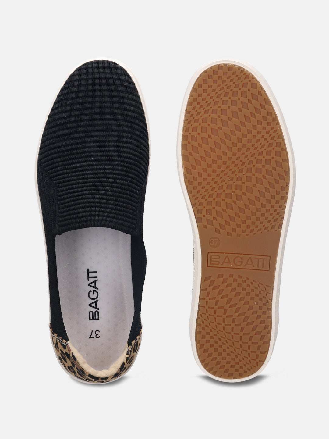 Level Black Animal Print Casual Loafers - BAGATT