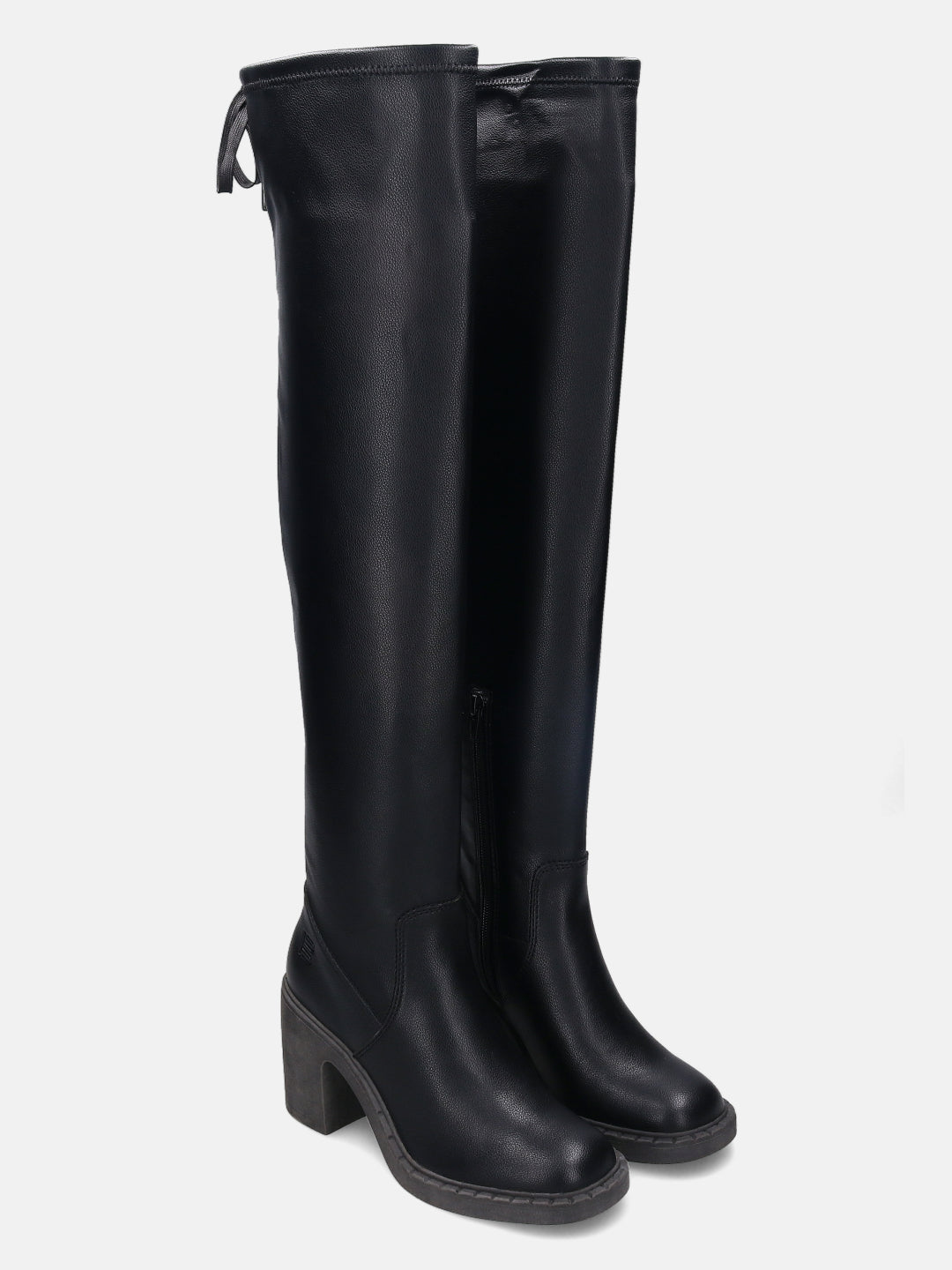 Malea Black Thigh-High Boots - BAGATT