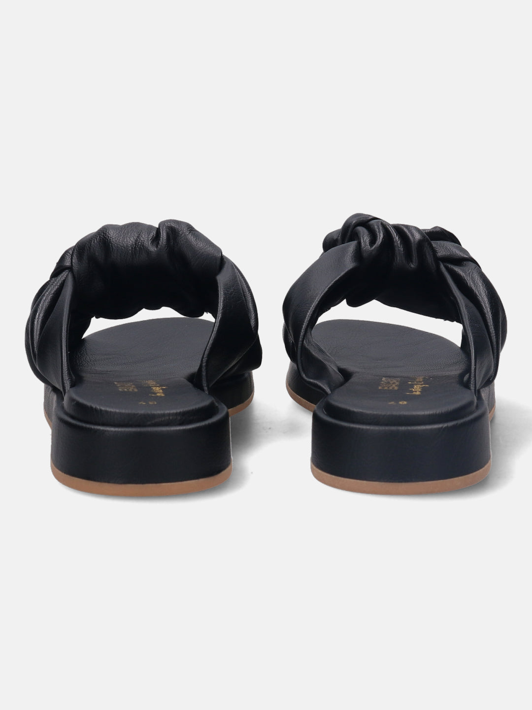 Ravenna Black Flat Sandals - BAGATT