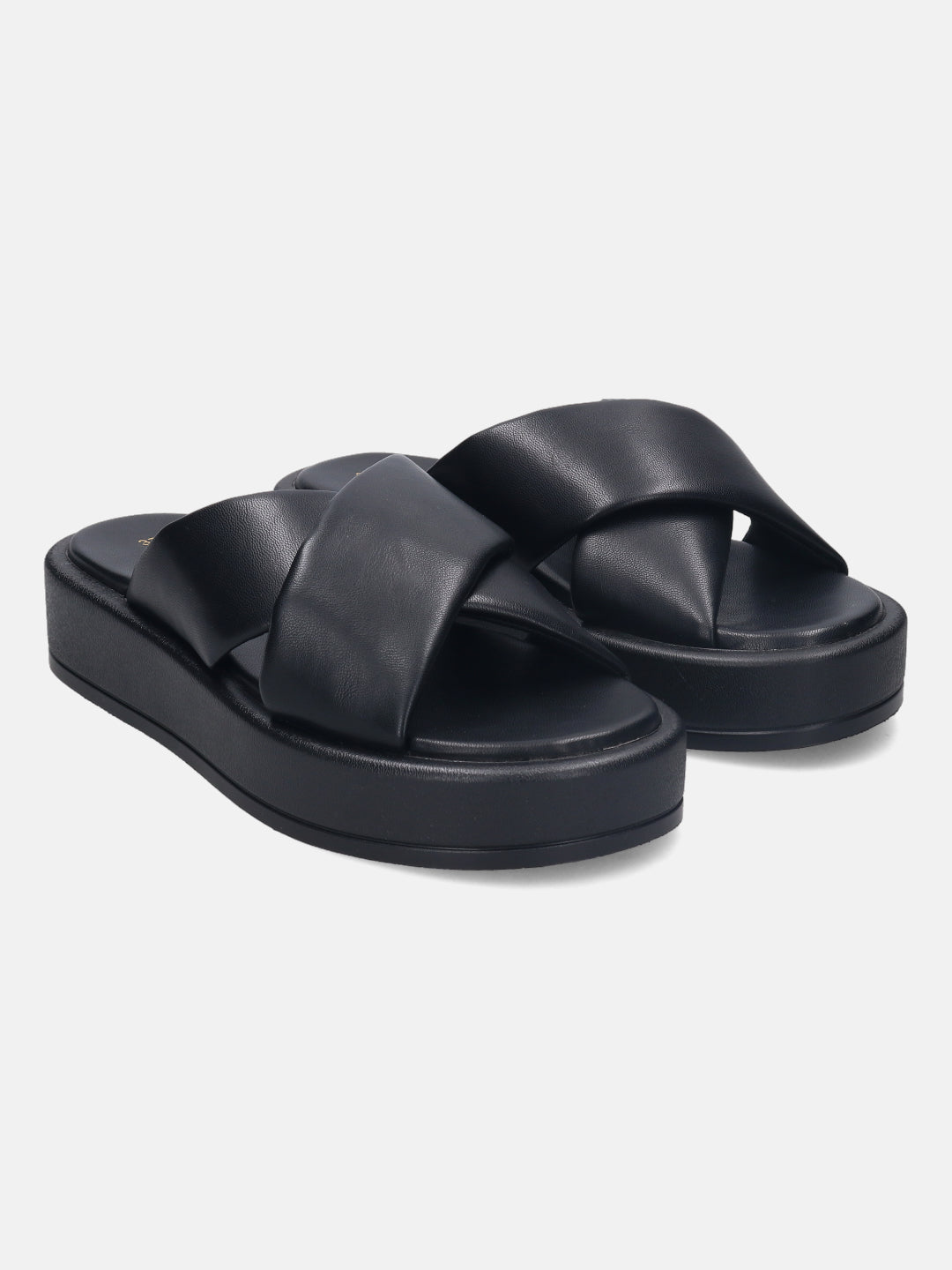 Hanoi Black Flatform Sandals - BAGATT