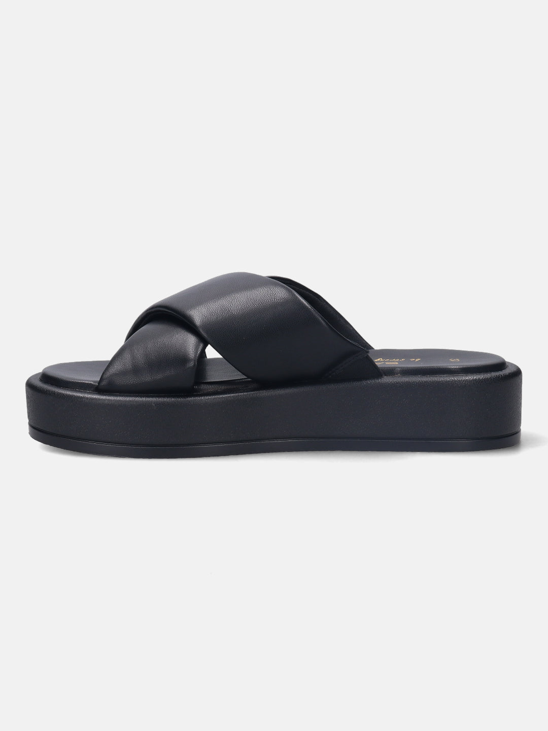 Flatform black online sandals