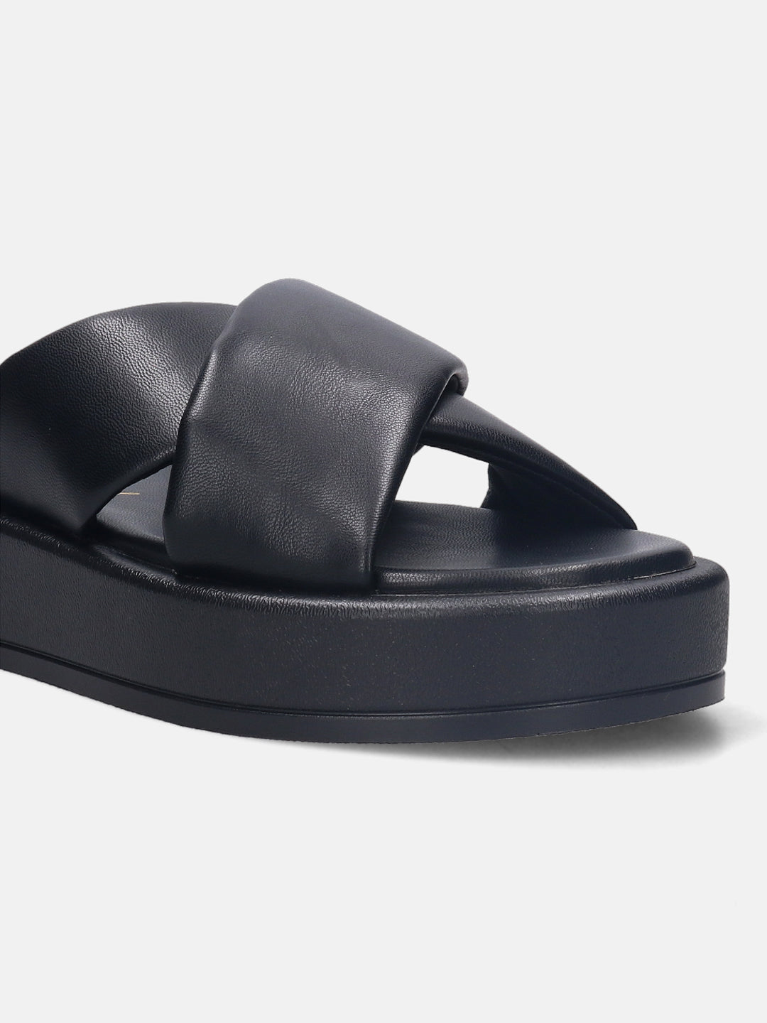 Hanoi Black Flatform Sandals - BAGATT