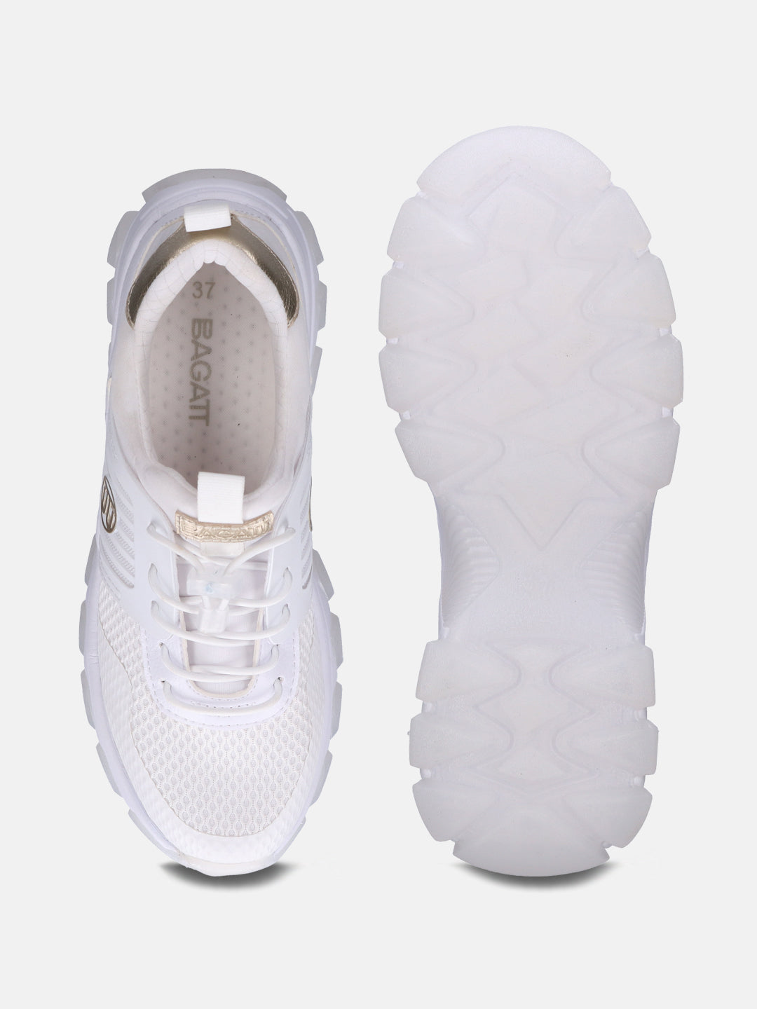 Yuki White & Gold Sneakers - BAGATT