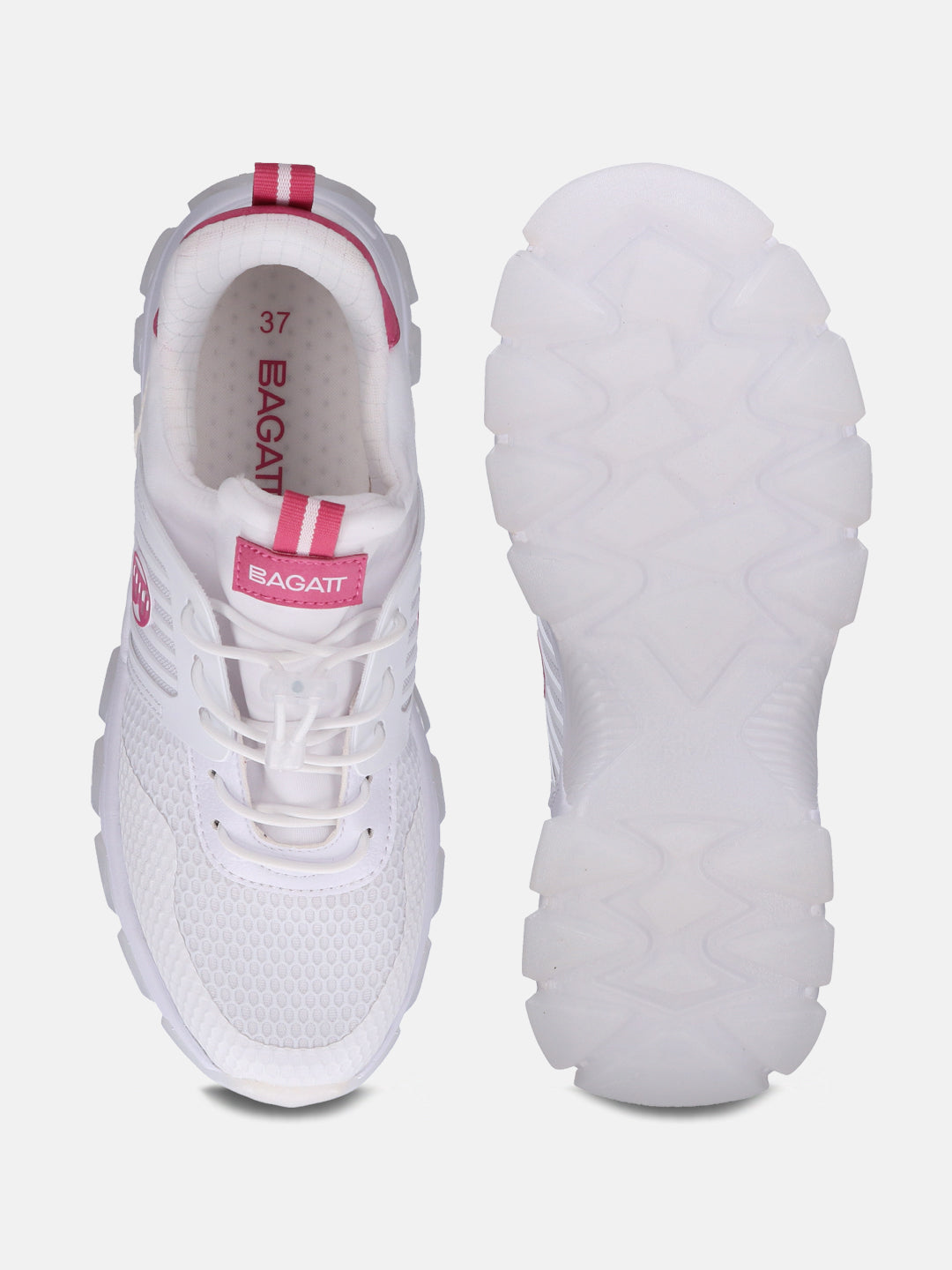 Yuki White & Pink Sneakers - BAGATT