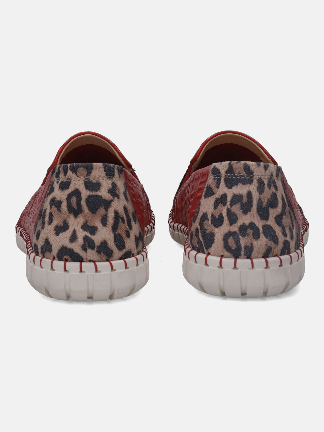 Bali Red Animal Print Casual Loafers - BAGATT