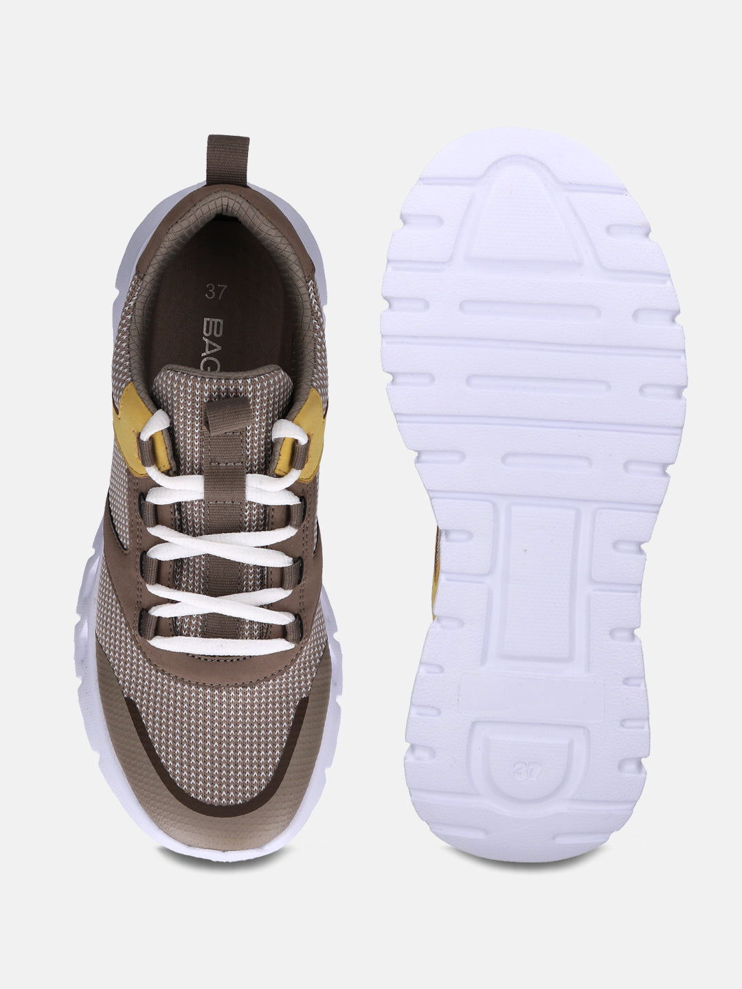 Nesaja White & Taupe Sneakers - BAGATT