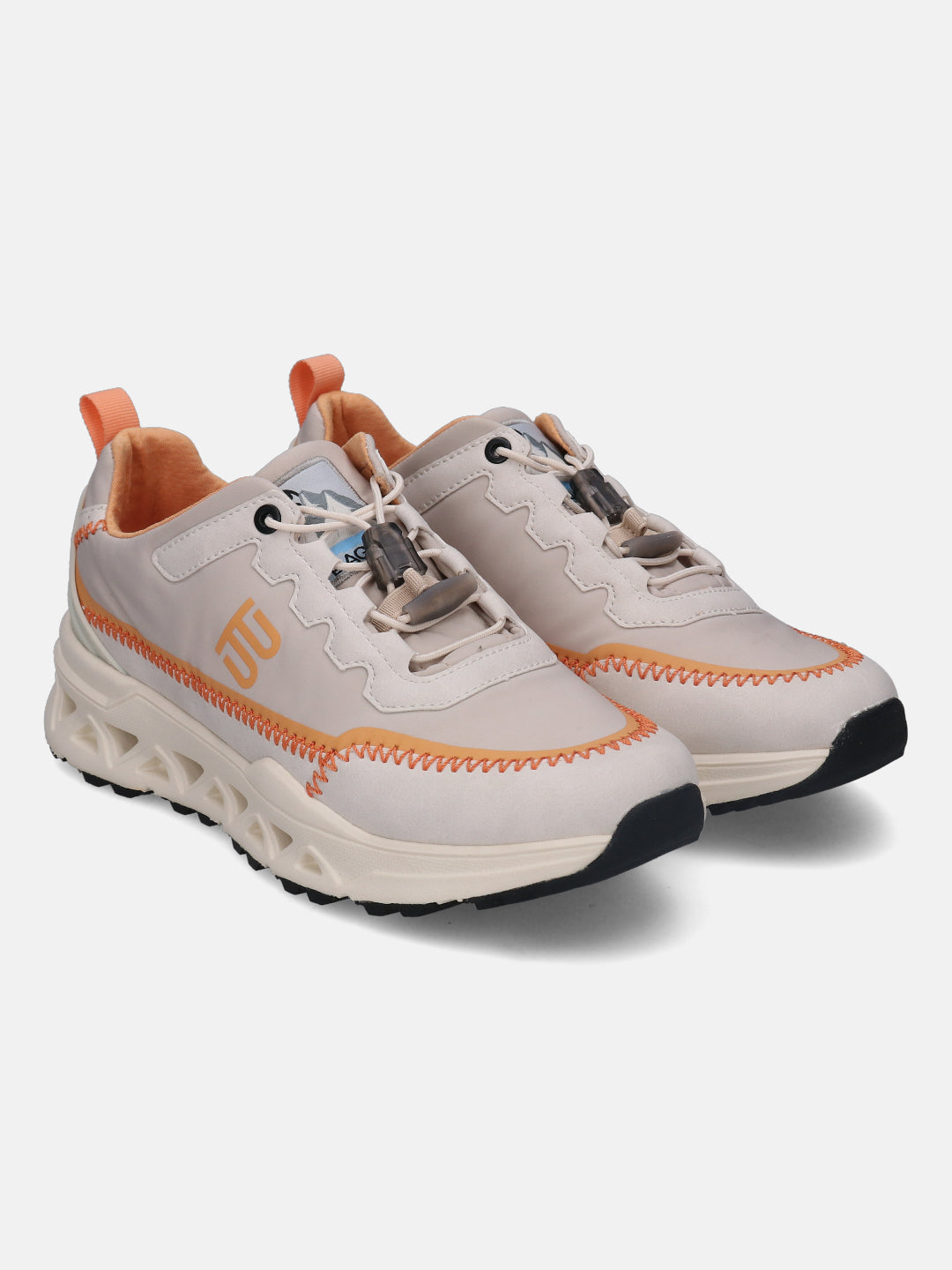 Coaster Off White & Orange Sneakers - BAGATT